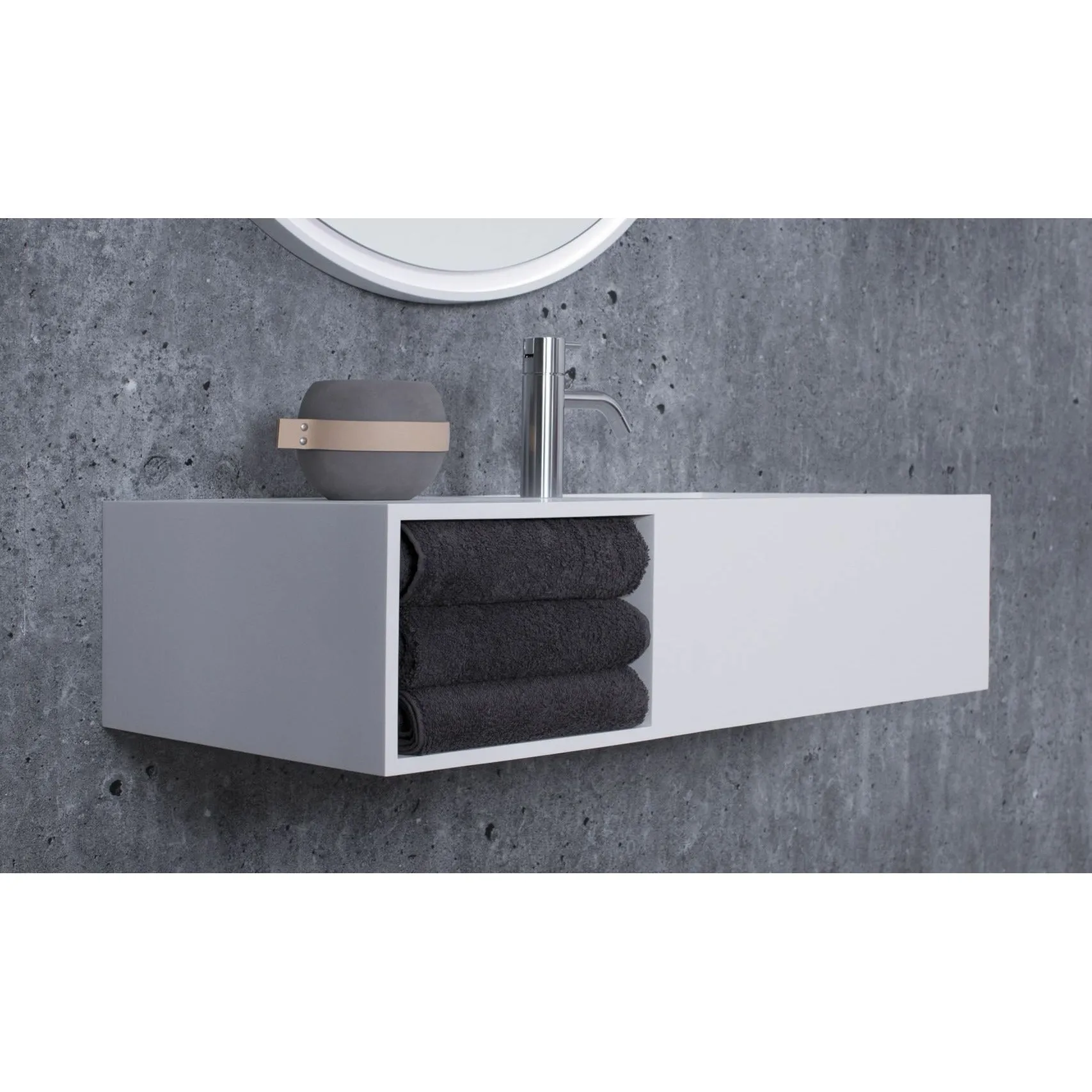 Copenhagen Bath Søndersø Right Wash Basin, L80 Cm