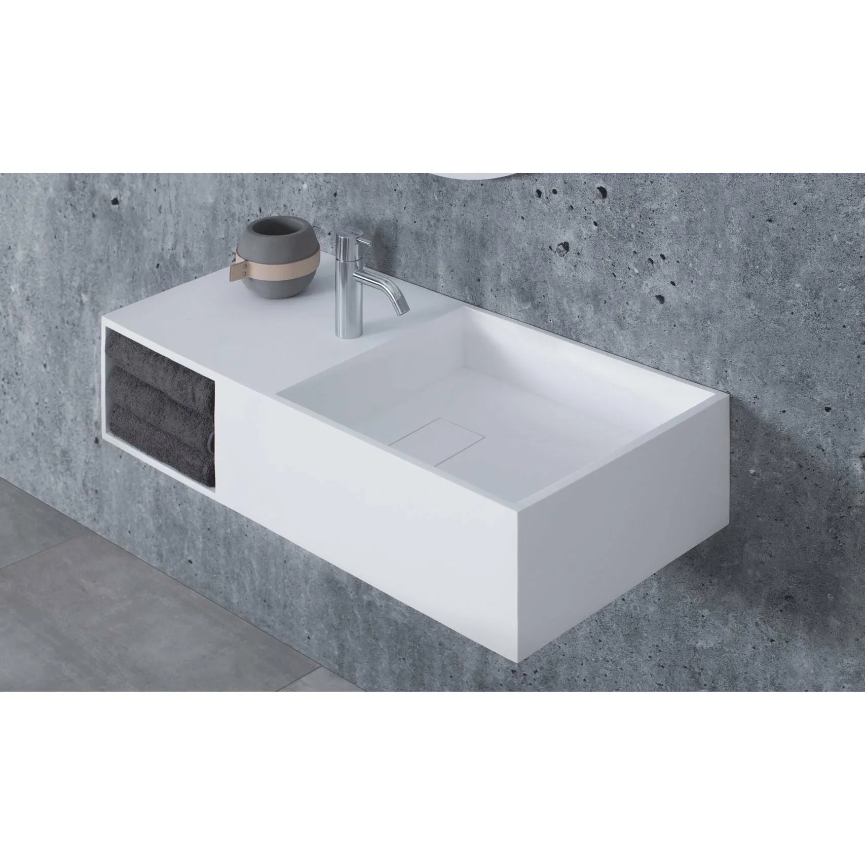 Copenhagen Bath Søndersø Right Wash Basin, L80 Cm