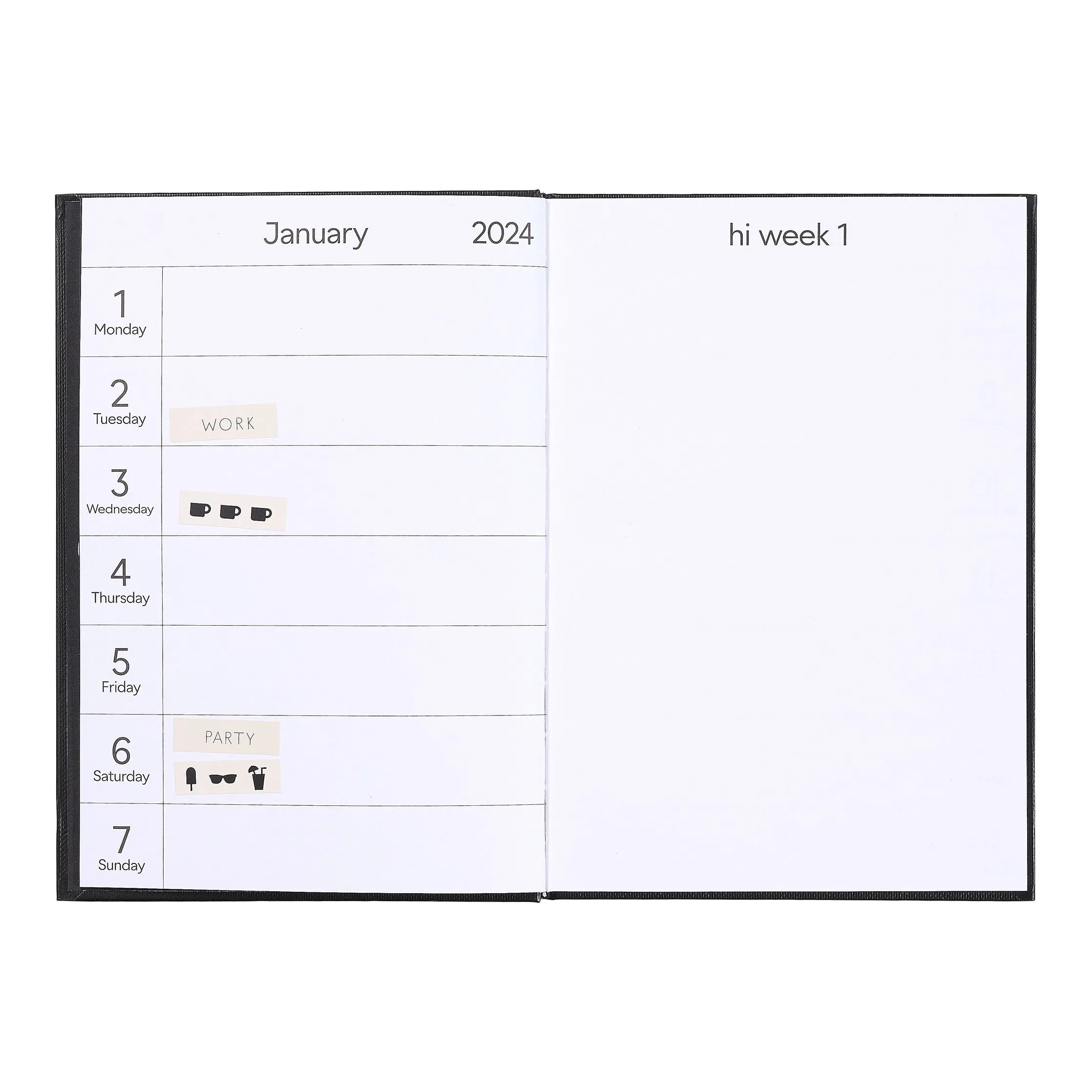 Design Letters Calendar 2024, Light Grey/Black