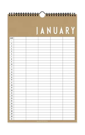 Design Letters Monthly Planner, Beige
