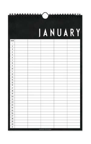 Design Letters Monthly Planner, Black