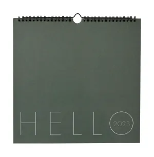 Design Letters Wall Calendar 2023, Myrtle Green