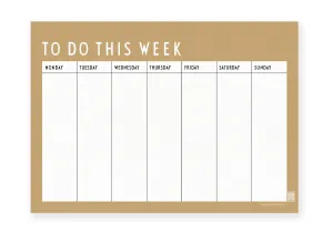 Design Letters Weekly Planner, Beige