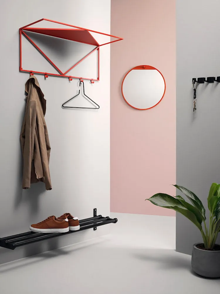 Essem Design Nostalgi Hat Shelf/Shoe Rack Oak/Aluminium, White