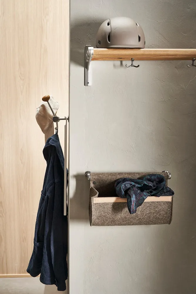 Essem Design Nostalgi Hat Shelf/Shoe Rack Oak/Aluminium, White