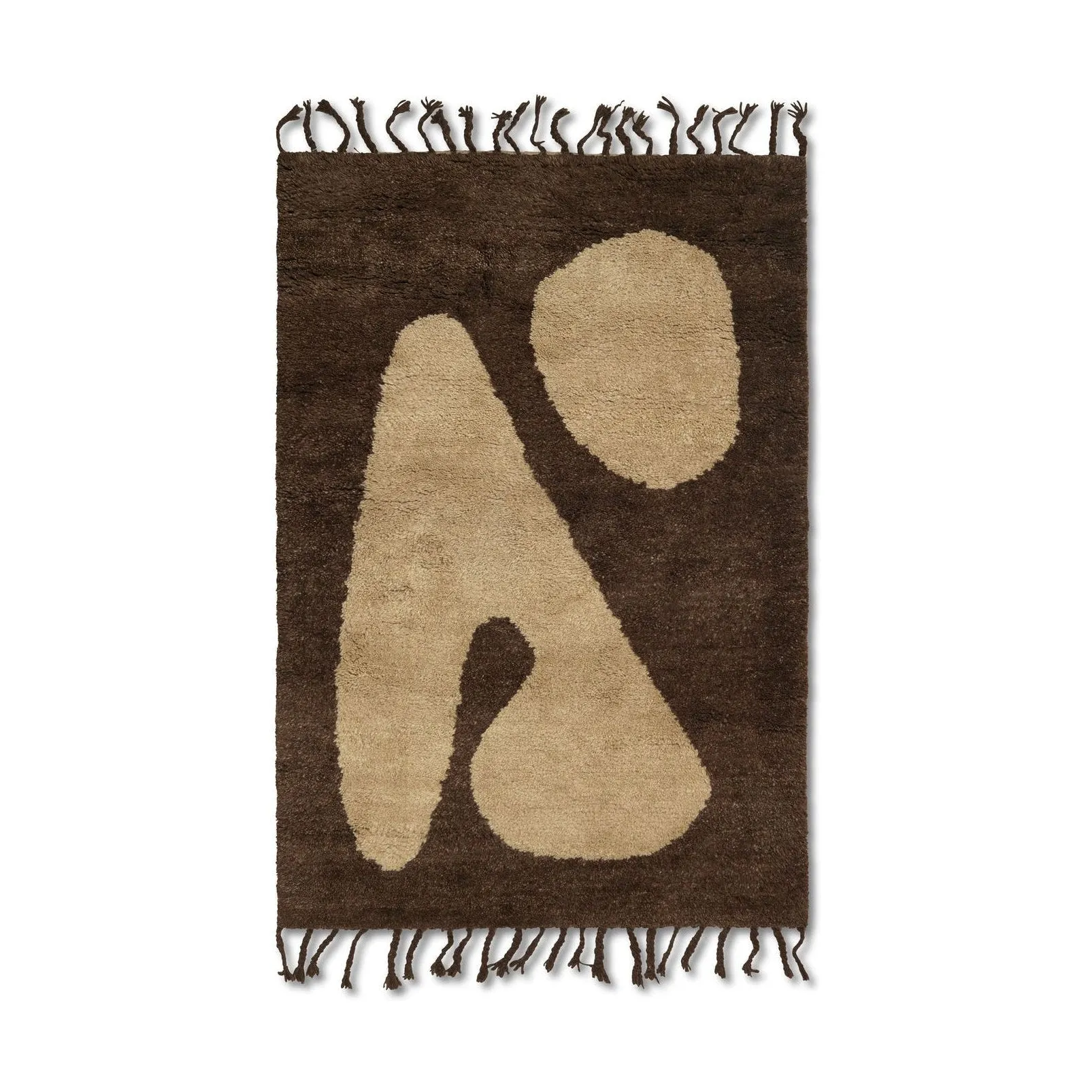 Ferm Living Abstract Carpet Small, Brown/Off White