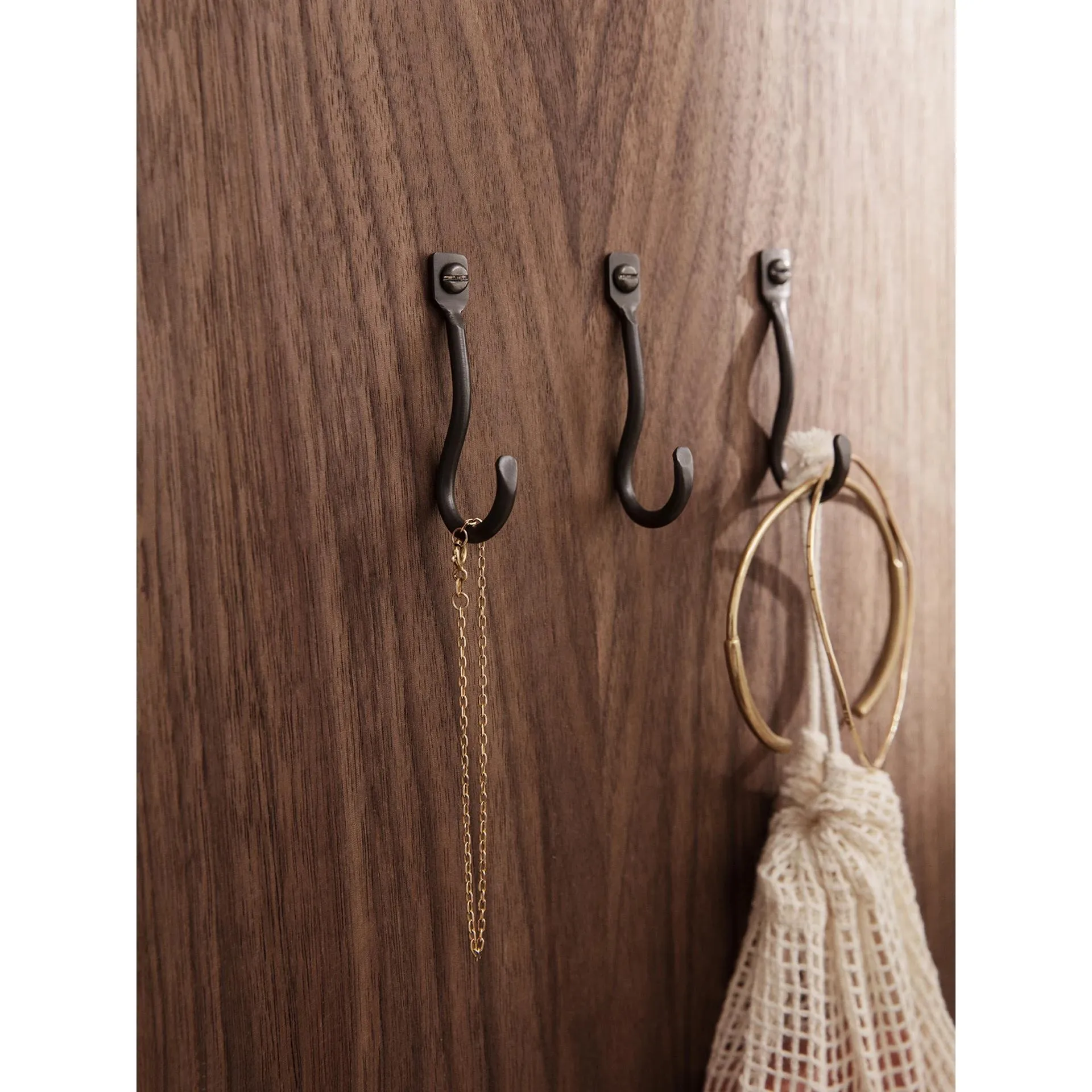 Ferm Living Curvature Mini Hook Black, 3 Pcs.