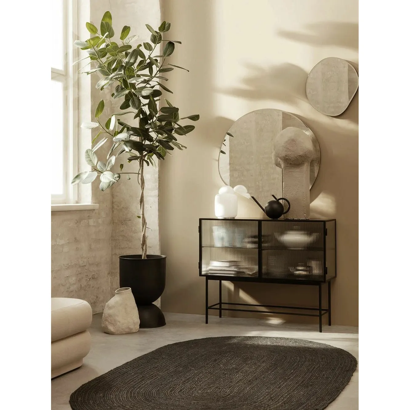 Ferm Living Eternal Oval Jute Rug Small, Black