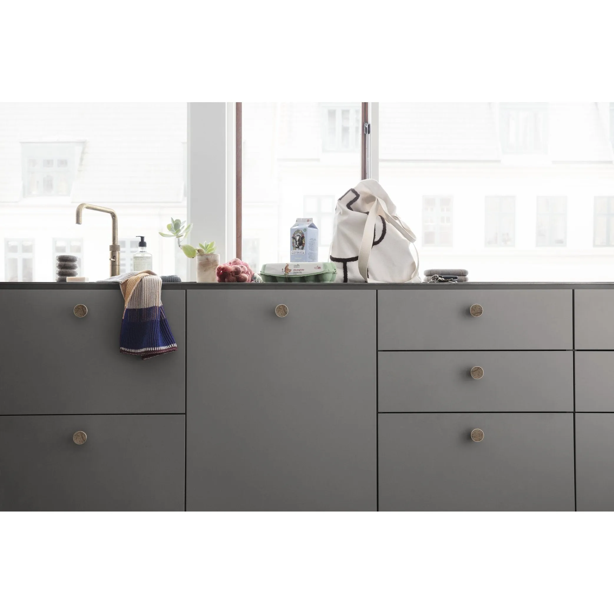 Ferm Living Hook Stainless Steel, Black Marble ø2 Cm