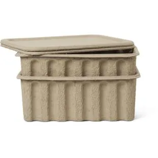 Ferm Living Paper Pulp Box Brown 40cm, 2pcs.