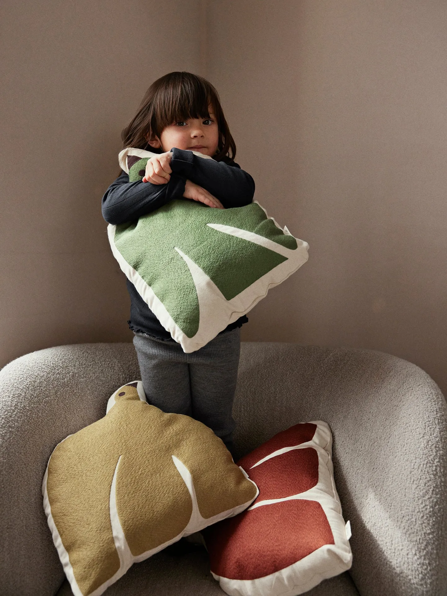 Ferm Living Swif Bird Cushion Avocado Green