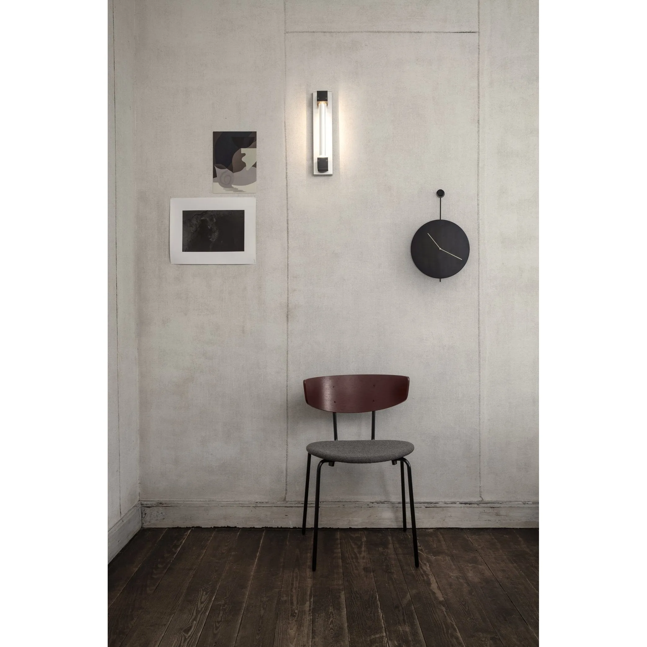 Ferm Living Trace Wall Clock Brass, Black