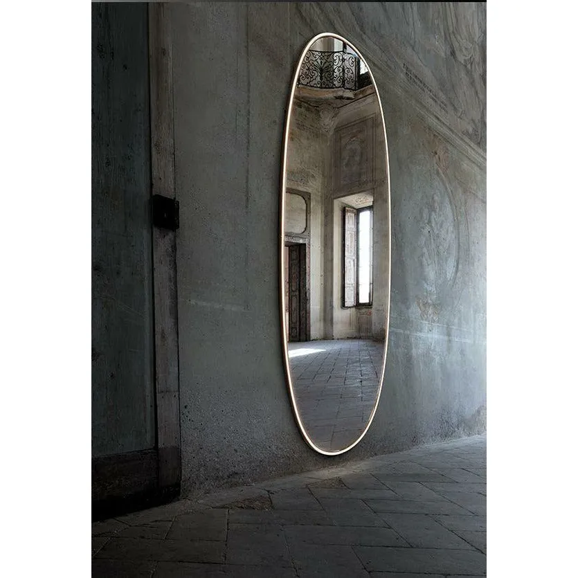 Flos La Plus Belle Mirror With Integrated Lighting, Brushed Gold