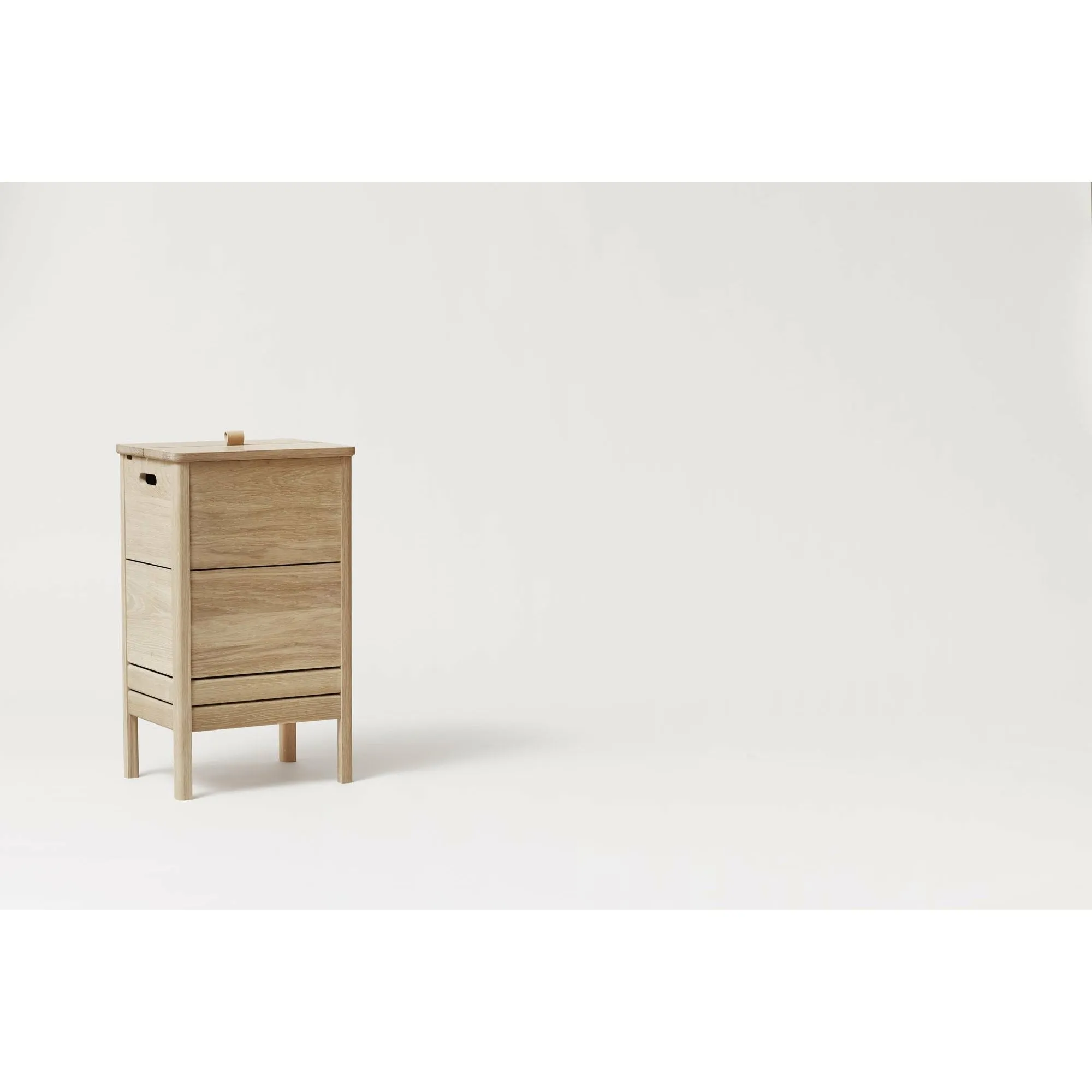 Form & Refine A Line Laundry Box. White Oak