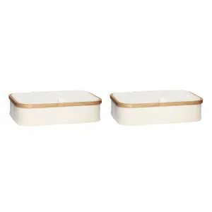 Hübsch Ecru Storage (Set Of 2), Beige