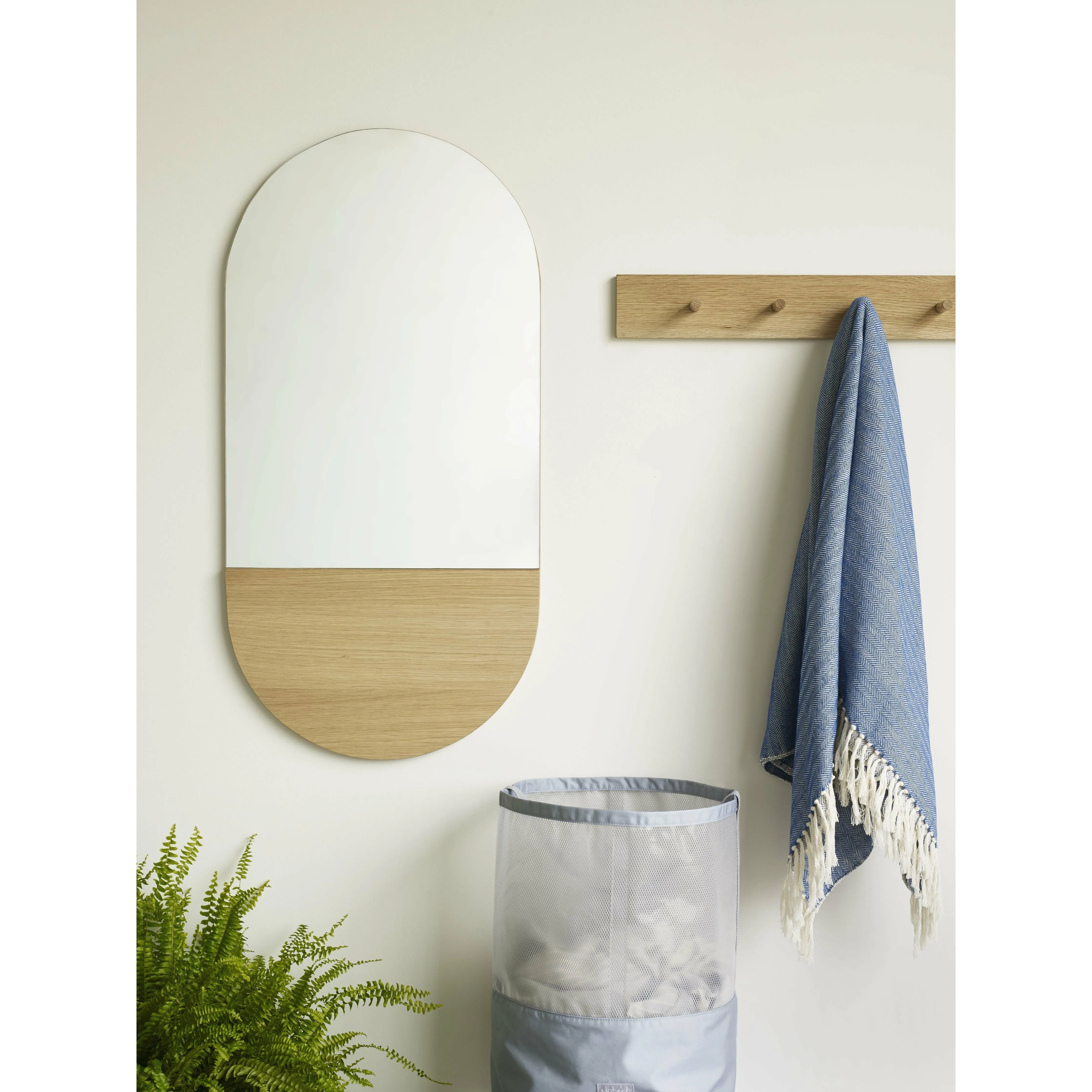 Hübsch Folk Hook Bar With 10 Hooks Oak Fsc Natural