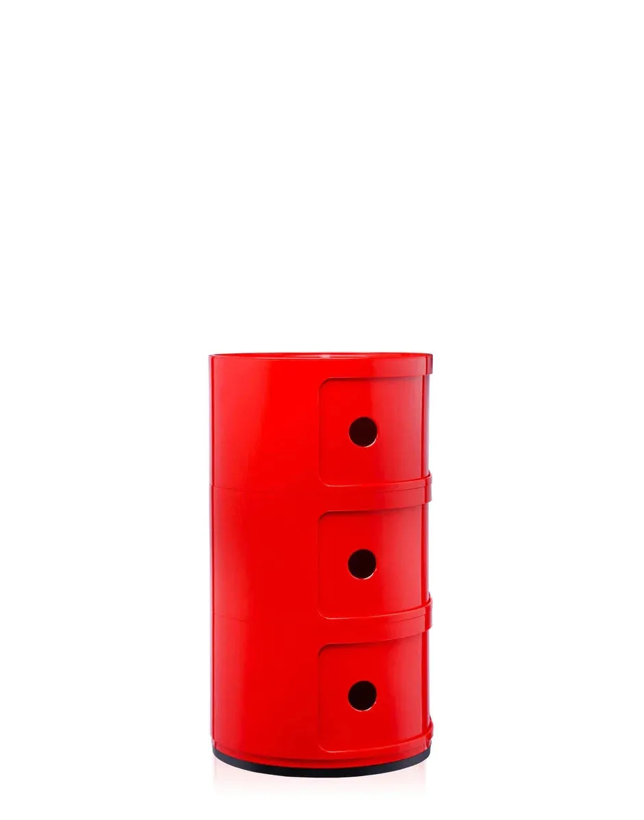 Kartell Componibili Classic Container 3 Elements, Red