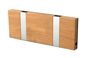 Loca Knax Horizontal Coat Rack 2 Hooks, Teak Oiled/Grey