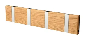 Loca Knax Horizontal Coat Rack 4 Hooks, Oak Oiled/Grey