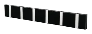 Loca Knax Horizontal Coat Rack 6 Hooks, Black/Grey