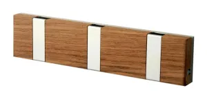Loca Knax Lite Horizontal Coat Rack 3 Hooks, Teak Untreated/Grey