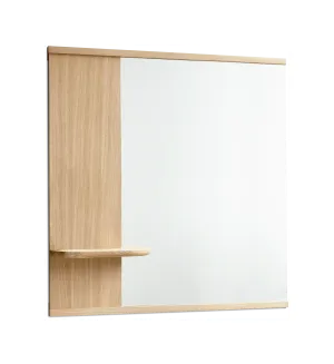 Moebe Wall Mirror With Shelf 70x72 Cm, Oak
