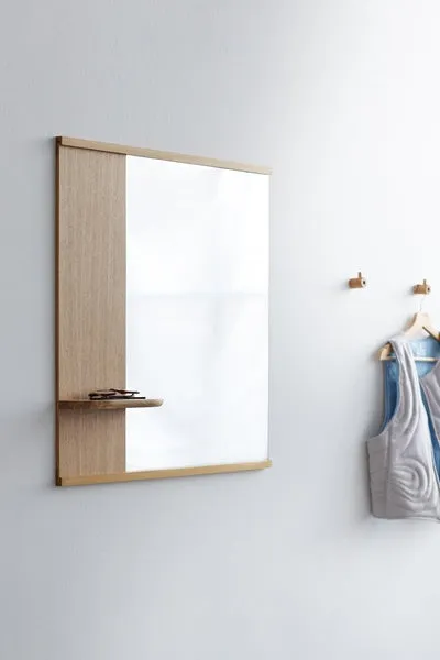 Moebe Wall Mirror With Shelf 70x72 Cm, Oak