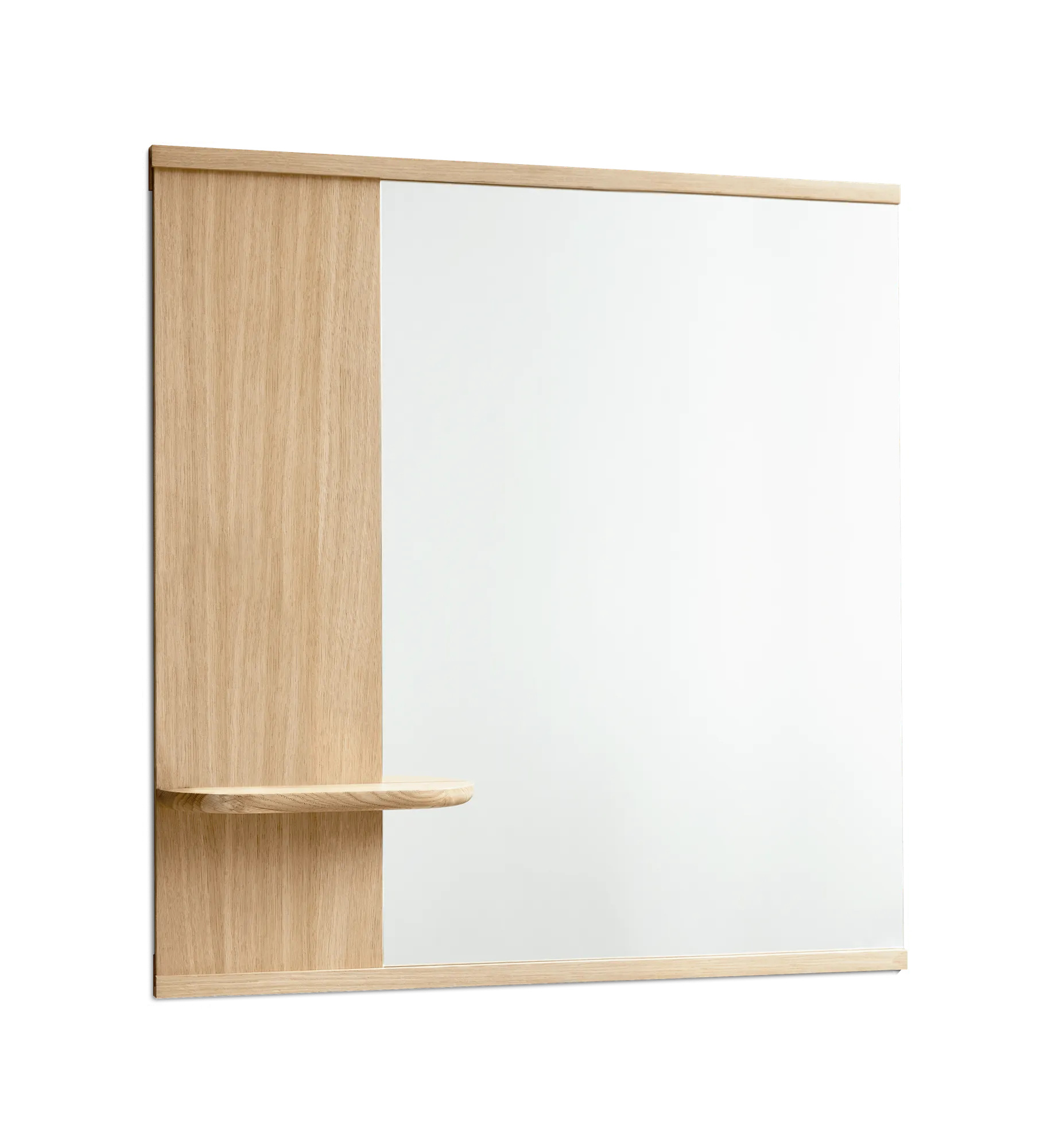 Moebe Wall Mirror With Shelf 70x72 Cm, Oak