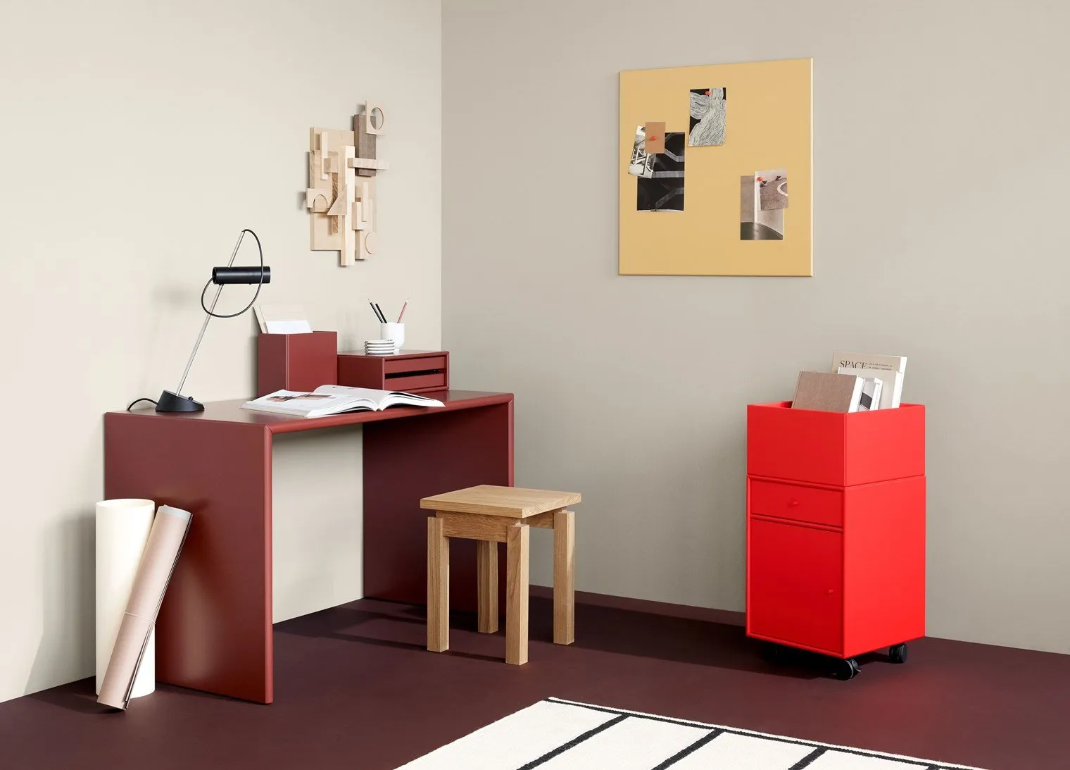 Montana Runner Office Unit On Castors, Balsamic Brown
