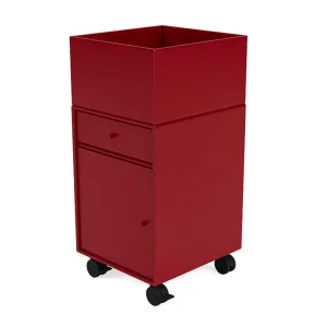 Montana Runner Office Unit On Castors, Beetroot Red