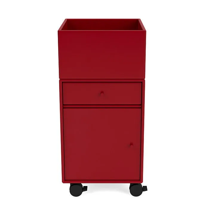 Montana Runner Office Unit On Castors, Beetroot Red