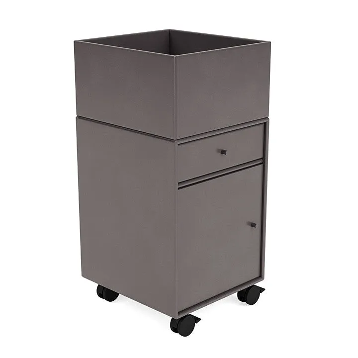 Montana Runner Office Unit On Castors, Coffee Brown