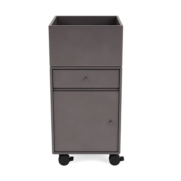 Montana Runner Office Unit On Castors, Coffee Brown