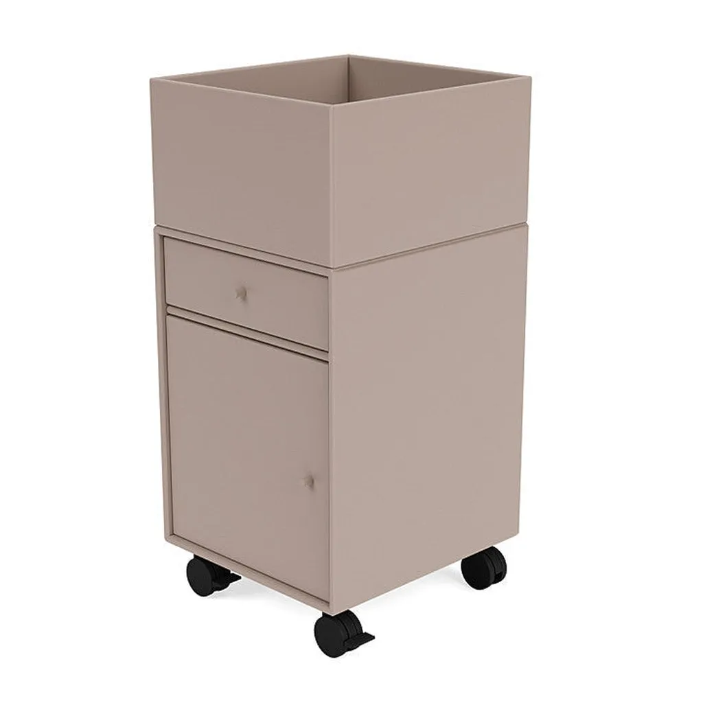 Montana Runner Office Unit On Castors, Mushroom Brown