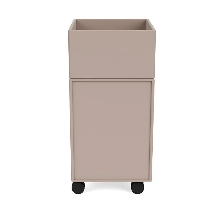 Montana Runner Office Unit On Castors, Mushroom Brown
