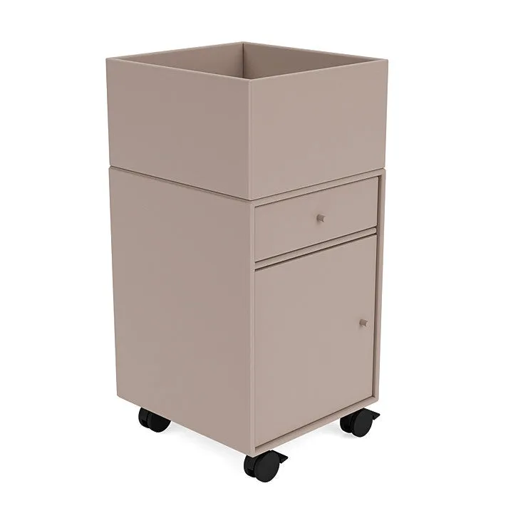 Montana Runner Office Unit On Castors, Mushroom Brown