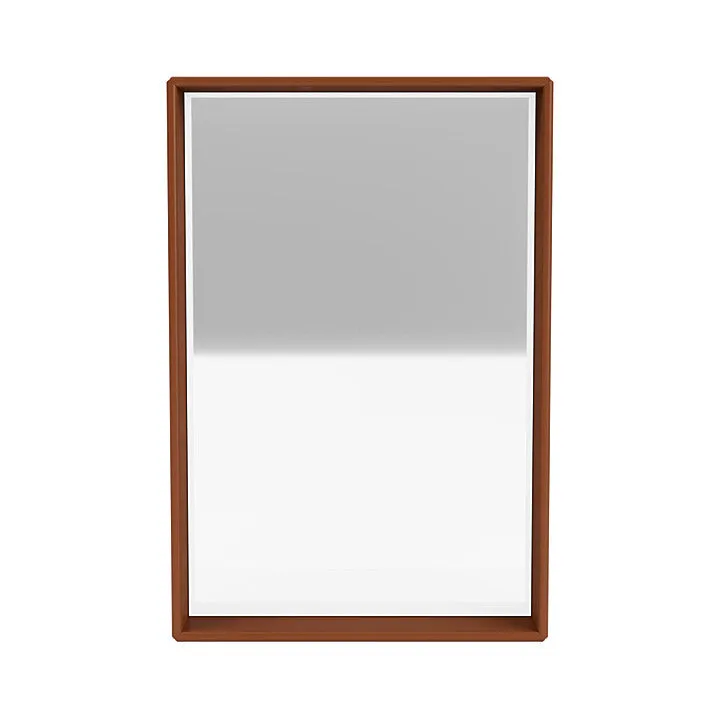 Montana Shelfie Mirror With Shelf Frame, Hazelnut Brown
