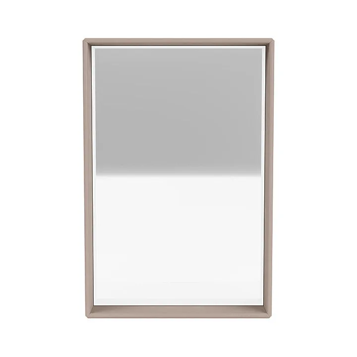 Montana Shelfie Mirror With Shelf Frame, Mushroom Brown