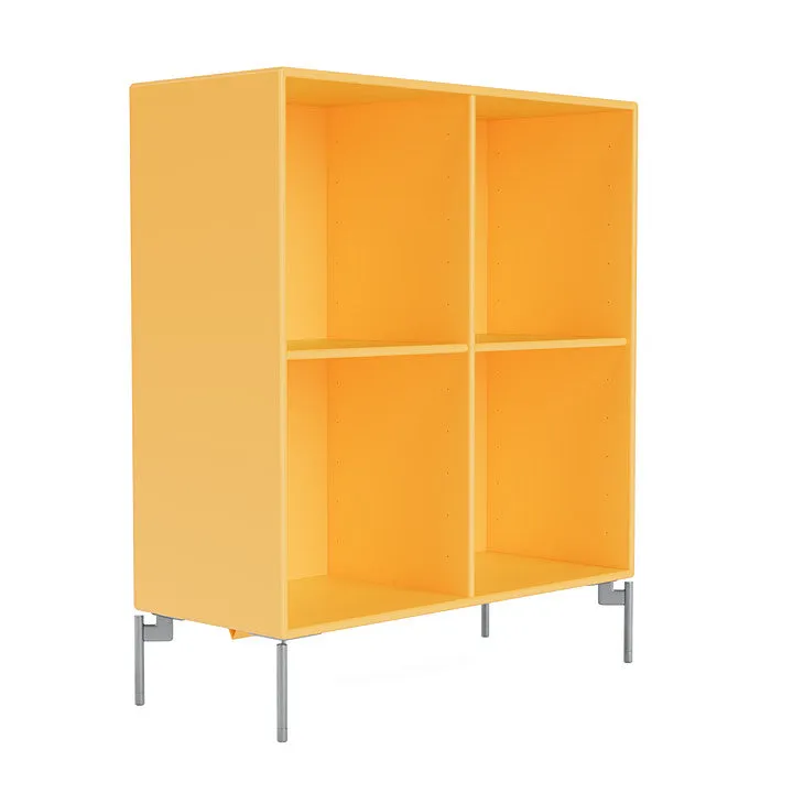 Montana Show Bookcase With Legs, Acacia/Matt Chrome