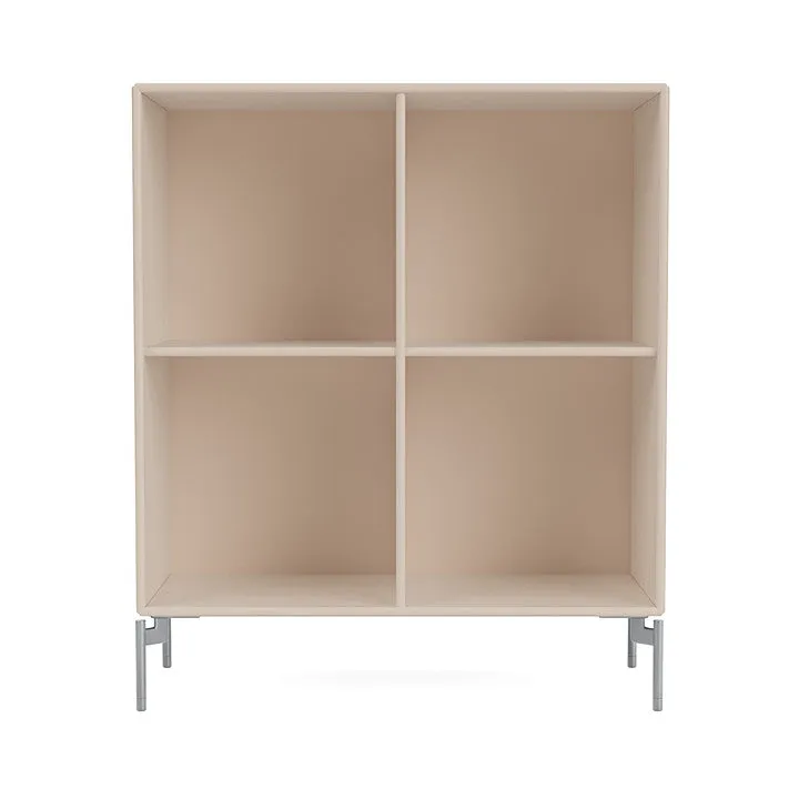 Montana Show Bookcase With Legs, Clay/Matt Chrome