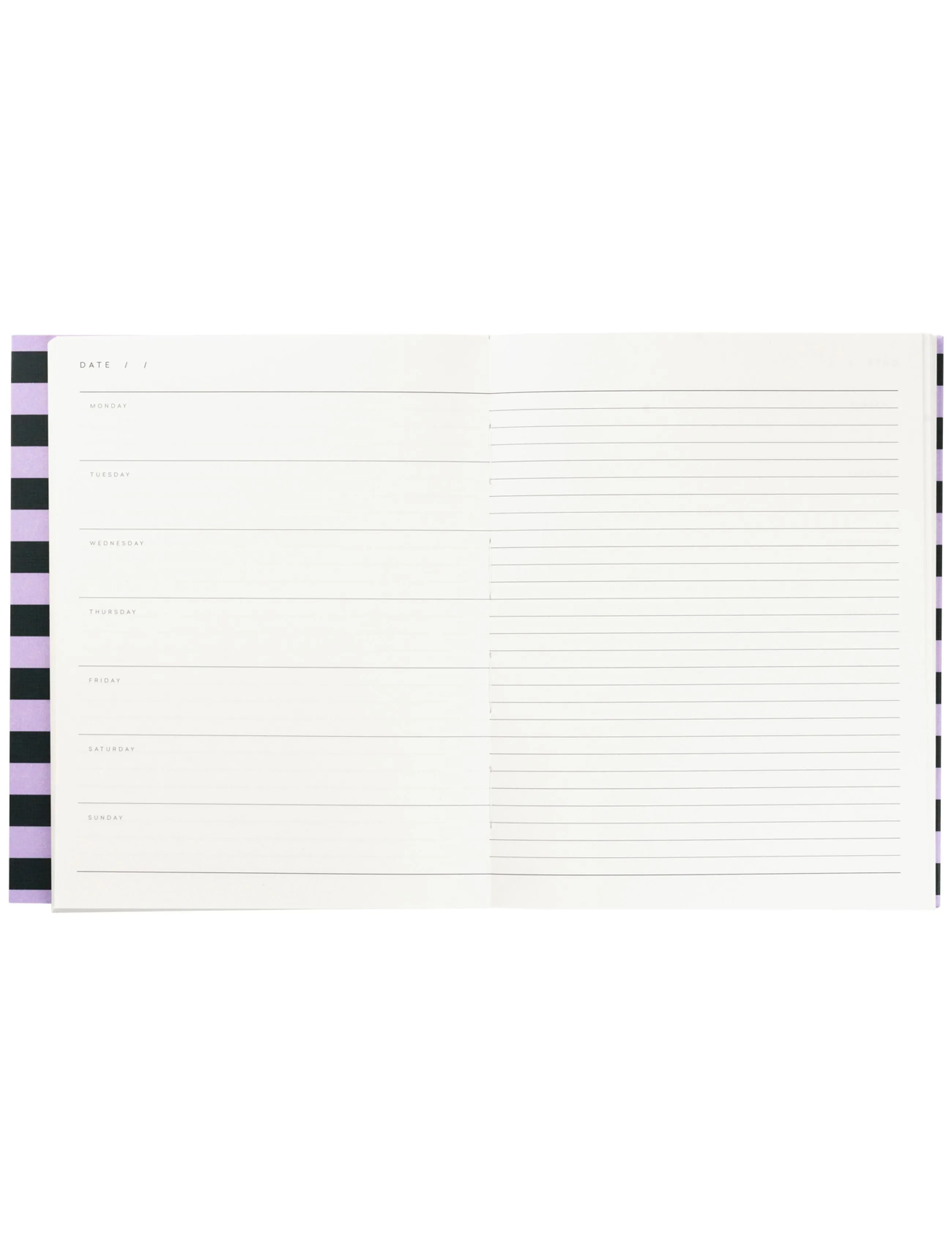 Notem Studio Uma Flat Lay Paper Weekly Planner Medium, Green And Rose