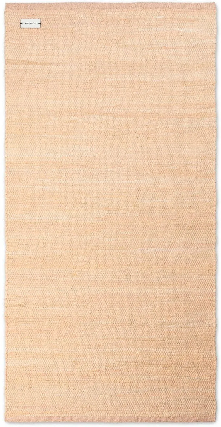 Rug Solid Cotton Carpet Soft Peach, 75 X 200 Cm
