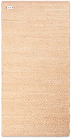 Rug Solid Cotton Carpet Soft Peach, 75 X 200 Cm