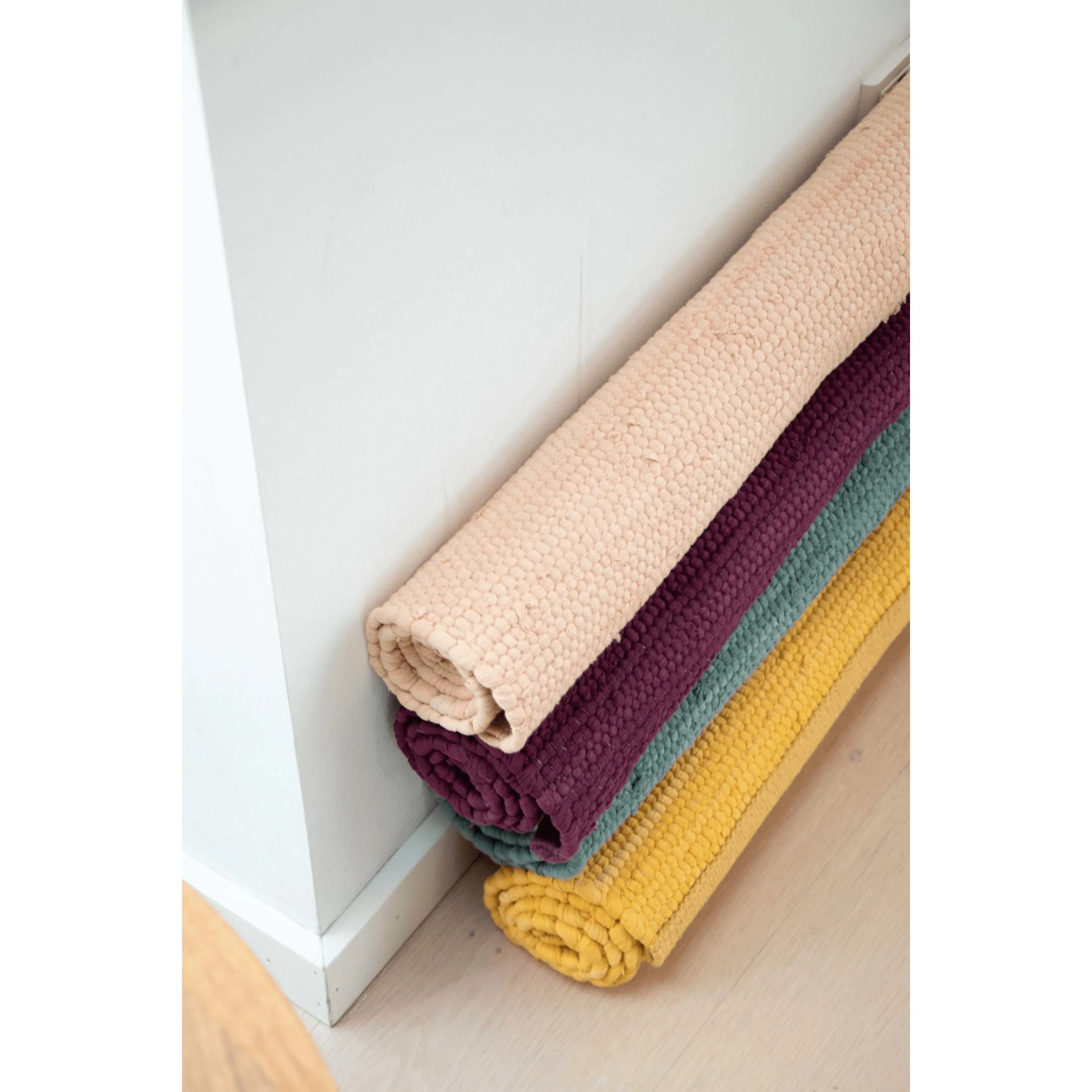 Rug Solid Cotton Carpet Soft Peach, 75 X 200 Cm