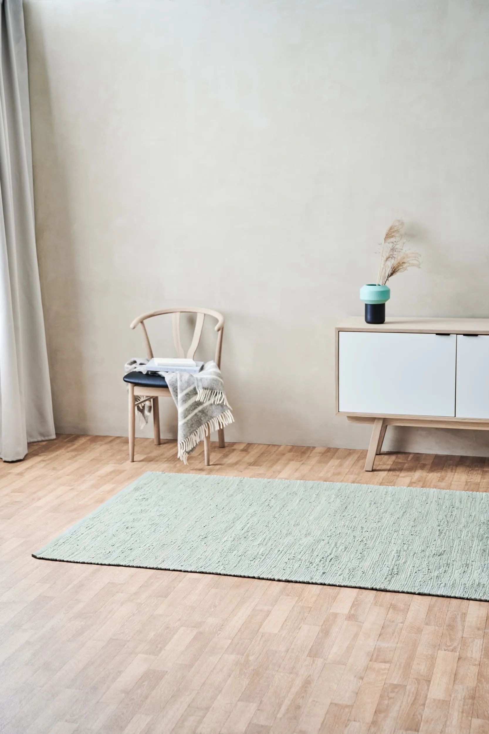 Rug Solid Cotton Rug 60 X 90 Cm, Mint