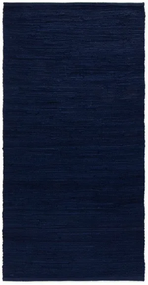 Rug Solid Cotton Rug Deep Ocean Blue, 170 X 240 Cm