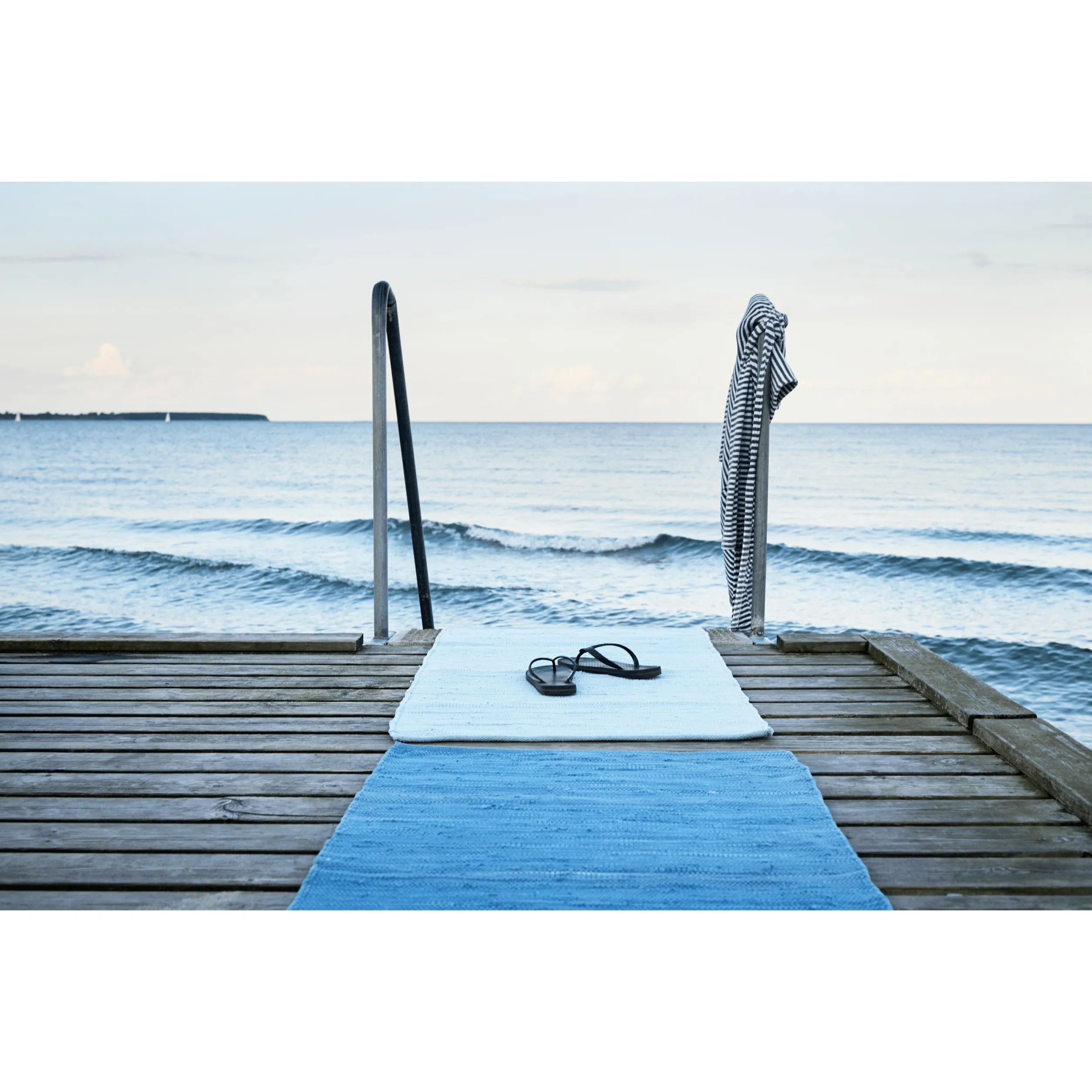 Rug Solid Cotton Rug Eternity Blue, 65 X 135 Cm