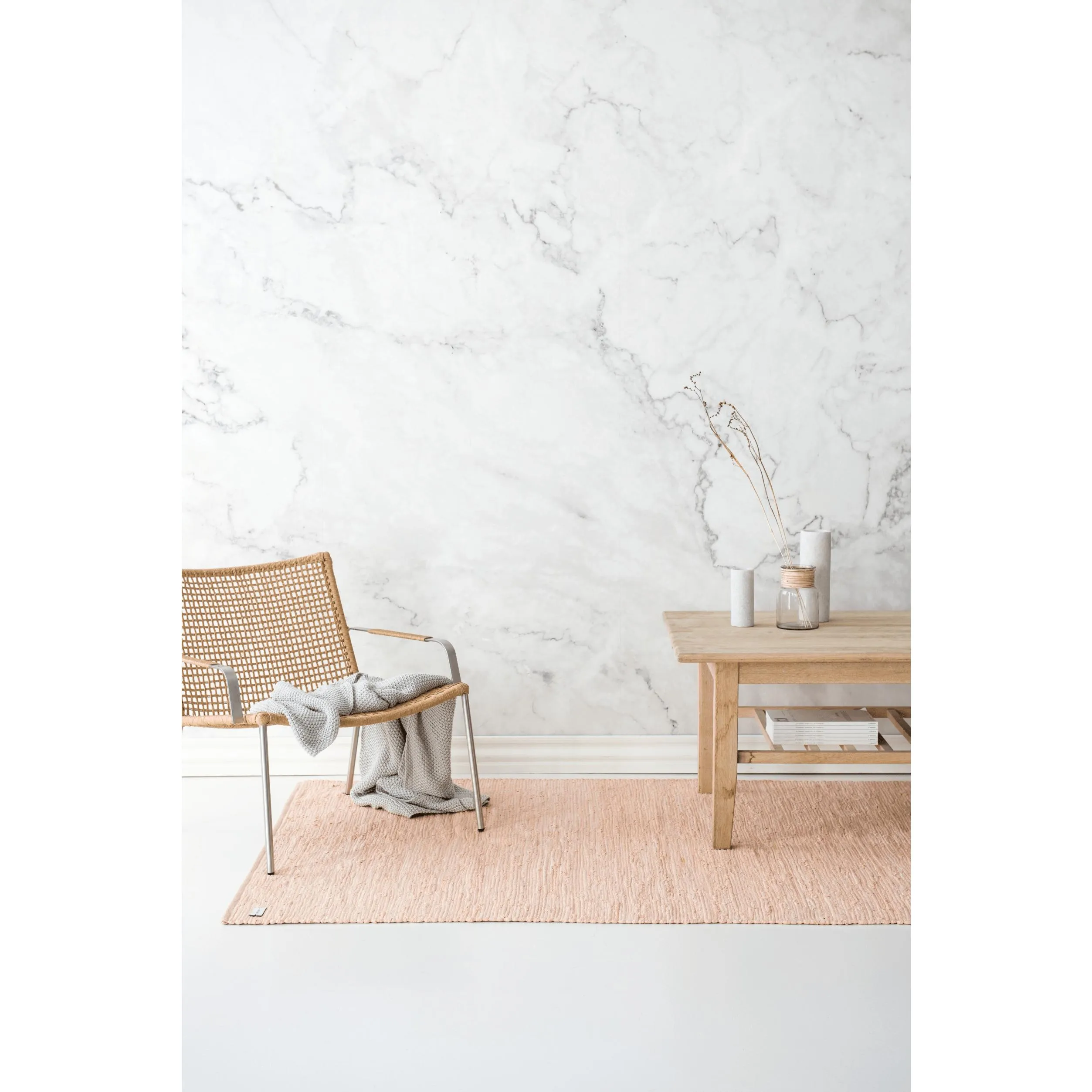 Rug Solid Cotton Rug Soft Peach, 140 X 200 Cm