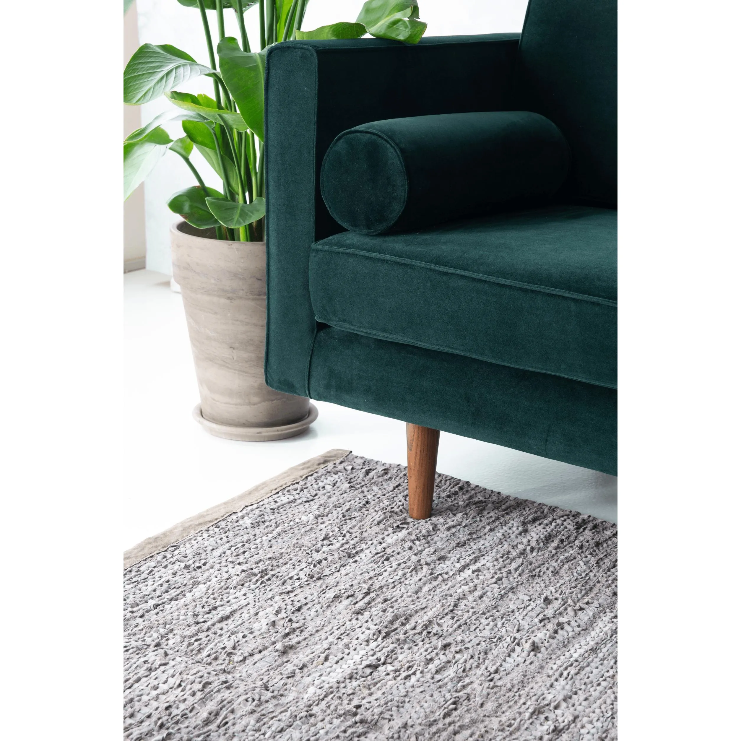 Rug Solid Leather Carpet Wood, 65 X 135 Cm