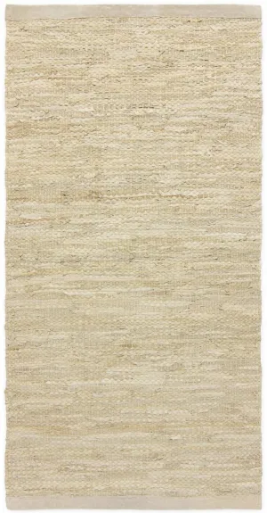 Rug Solid Leather Rug Beige, 65 X 135 Cm